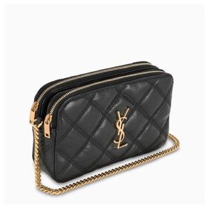 SAINT LAURENT Mini Becky YSL Monogram Leather Crossbody Bag
